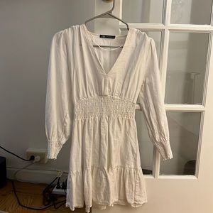 Zara white long sleeve dress